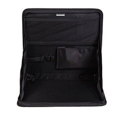Zone Tech Foldable Automotive Back of Seat Laptop Holder Food Tray Table Black
