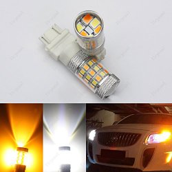 2* Switchback Dual Color White Amber 3157 P27/5W 3357 3457 4157 4357 LED Bulb Turn Signal tail DRL Light 42-SMD