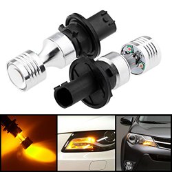 Astra Depot 2X Amber Error Free PH24WY 7014 12272 LED Front Turn Signal Light Bulb For Audi Buick Cadillac GMC Lincoln Porsche Saturn Saab