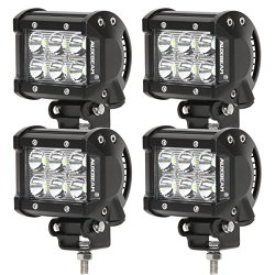 Auxbeam® 4 Pcs 4″ 18W CREE LED Work Light Bar Spot waterproof for Off-road Truck Car ATV SUV Jeep Boat 4WD ATV Auxiliary Driving Lamp Pickup offroad Ford