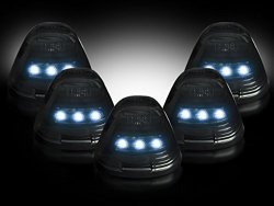 Ford 99-15 Superduty (5-Piece Set) Smoked Lens with White LED’s – Complete Cab Light Kit with all wiring & hardware