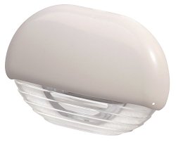 HELLA 998560011 ‘8560 Series’ Easy Fit Multivolt White 12-24V DC LED Step Light with Clear Lens and White Plastic Cap