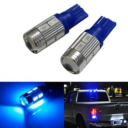 iJDMTOY (2) Sparking Blue 10-SMD 921 912 920 168 T10 LED Replacement Bulbs For Chevrolet Ford GMC Honda Nissan Toyota Truck 3rd Brake Lamp Cargo Lights