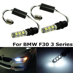 iJDMTOY 6000K Xenon White CAN-bus Error Free 13-SMD-5050 LED Lights For non-Xeonn trim BMW F30 3 Series 328i 335i Position Parking Lights