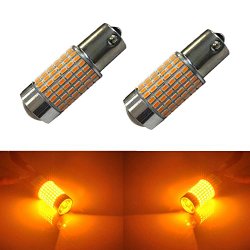 JDM ASTAR Extremely Bright 144-EX Chipsets 1156 1141 1073 7506 LED Bulbs with Projector , Amber Yellow