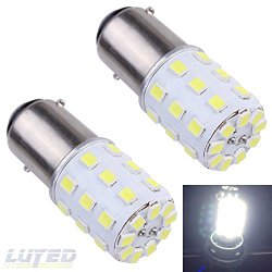 LUYED 2 x 800 Lumens Super Bright 1157 2835 33-smd White Color 1157 2057 2357 7528 LED Bulbs used for turn signal lights ,tail lights