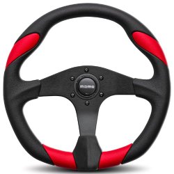 Momo QRK35BK0R Quark Red 350 mm Urethane Steering Wheel