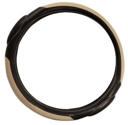 Pilot SW-68T Racing Style Tan and Black Steering Wheel Cover