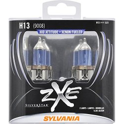 SYLVANIA H13 SilverStar zXe High Performance Halogen Headlight Bulb, (Pack of 2)