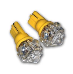TuningPros LEDCK-T10-Y5 Clock LED Light Bulbs T10 Wedge, 5 Flux LED Yellow 2-pc Set