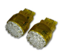 TuningPros LEDFS-3157-A19 Front Signal LED Light Bulbs 3157, 19 LED Amber 2-pc Set