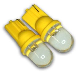 TuningPros LEDPL-T10-Y1 Parking Light LED Light Bulbs T10 Wedge, 1 LED Yellow 2-pc Set