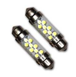 TuningPros LEDUHL-39M-W9 Under Hood Light LED Light Bulbs Festoon 39mm, 9 LED White 2-pc Set