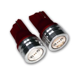 TuningPros LEDUHL-T10-RHP1 Under Hood Light LED Light Bulbs T10 Wedge, High Power LED Red 2-pc Set
