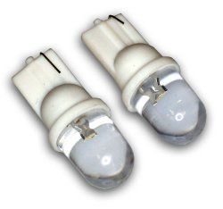 TuningPros LEDUHL-T10-W1 Under Hood Light LED Light Bulbs T10 Wedge, 1 LED White 2-pc Set