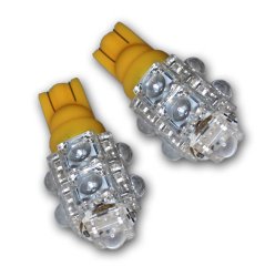 TuningPros LEDUHL-T10-Y9 Under Hood Light LED Light Bulbs T10 Wedge, 9 Flux LED Yellow 2-pc Set