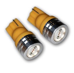TuningPros LEDUHL-T10-YHP1 Under Hood Light LED Light Bulbs T10 Wedge, High Power LED Yellow 2-pc Set