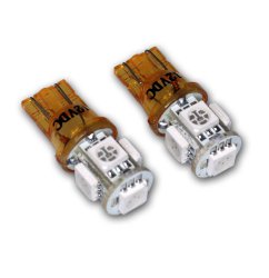 TuningPros LEDUHL-T10-YS5 Under Hood Light LED Light Bulbs T10 Wedge, 5 SMD LED Yellow 2-pc Set