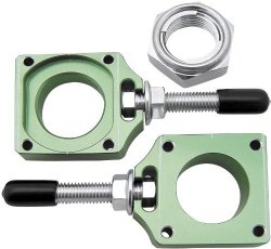 Bolt MC Chain Adjuster Blocks 2 Pack Green for Kawasaki KX125 KX250 KX250F