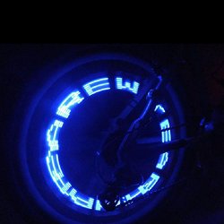 Gogogo Waterproof LED Letter Flash Wheel Tyre Valve Light for Car Bike Bicycle Motorcycle Motorbicycle Blue
