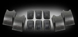 Hummer H2 02-10 (10-Piece Set) Smoked Cab Roof Light Lenses w/ Five Amber (Forward Facing) & Five Red (Rear Facing) 194 Xenon Bulbs