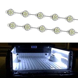 iJDMTOY 10-Piece Universal Fit 90-LED Waterproof Xenon White Truck Bed Cargo Area LED Lighting Kit