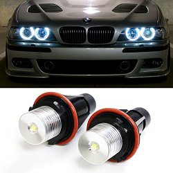 iJDMTOY (2) 7000K White High Power LED Angel Eyes Ring Marker Bulbs for BMW 5 6 7 Series X3 X5 (Fit E39 E53 E60 E63 E64 E65 E66 E83)