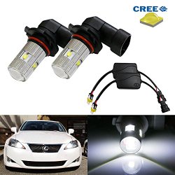 iJDMTOY HID Matching White 25W CREE 9005 LED Bulbs For High Beam Daytime Running Lights For Lexus IS GS ES LS RX Toyota Camry Corolla Highlander Venza, etc