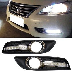 iJDMTOY OEM FIT High Power 6-LED Daytime Running Lights DRL Kit For 2013-up Nissan Sentra (w/ One-piece Bumper Openings)