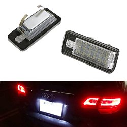 iJDMTOY OEM Replacement Xenon White LED License Plate Light Assemblies For Audi A3 S3 A4 S4 A5 S5 A6 S6 A8 S8 Q7
