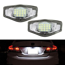 iJDMTOY Super Bright 18-SMD OEM Replacement LED License Plate Light Lamps For Acura MDX RL TL TSX ILX Honda Civic Accord Odyssey, etc