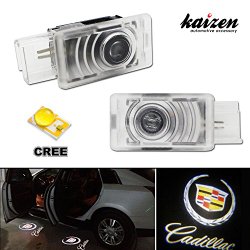 Kaizen 2 Pcs OEM Fit Super Bright LED Laser Ghost Shadow CREE Door Step Courtesy Welcome Light Lamps For Cadillac SRX XTS CAN-bus No Error