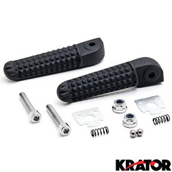 Krator® Black Rear Foot Rest Pegs for Yamaha YZF R1 R6 R6S VMAX V-MAX 1700 1200 VMX17 Black Motorcycle Foot Pegs Footrests Left & Right