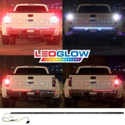 LEDGlow 60 Inch Red Tailgate LED Light Bar with White Reverse Lights