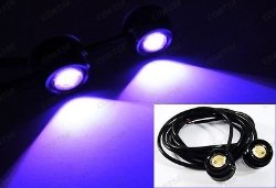 LEDIN 2x Purple High Power 3W LED Eagle Eye Projector Parking DRL Fog Light Motorcycle