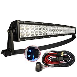 MICTUNING 32″ 180W- 3B239C -Curved Cree LED Light Bar Combo Off Road Lamp w/ 12FT Rocker Switch Wiring Kit