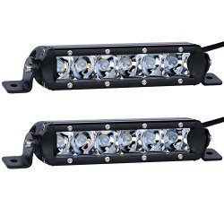 Nilight Super Slim 8 Inch 2PCS 30w Spot Led Work Light Bar Off Road for Jeep Cabin Boat SUV Truck Vehicles Atvs,2 Years Warranty