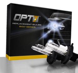 OPT7® Bolt Z-Arc HID Replacement AC Bulbs – H4 Hi-Lo (8000K, Blue) Xenon Light