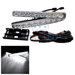 Pair of 9 LED Add on Universal Fit 10 Inch Day Time Running Light Kit
