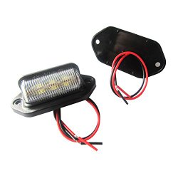 Paision One Pair 12v Truck Trailer Rv Aircraft LED License Plate Tag Light or Convenience Courtesy Door Step Lamp