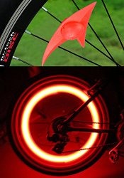Promithi Bicycle Valve Spoke Light 4PCS Bike Wheel Tyre Light 3 Light Modes (4Pack-A Red)