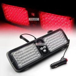 Wecade® 86 LED Sunshield Strobe Light Super Bright Flashing Emergency Warning Lights for Visor Maximum Visibility with 12 Flashing Patterns Fits Commercial Truck Boat Car (Red)