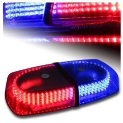 Wecade® Red Blue 240 LED Emergency Hazard Warning LED Mini Bar Strobe Light w/ Magnetic Base