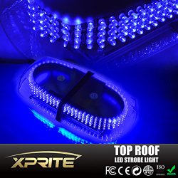Xprite Blue 240 LED Law Enforcement Emergency Hazard Warning LED Mini Bar Strobe Light with Magnetic Base