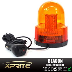 Xtreme® High Intensity Super Bright Yellow(Amber) Revolving 30 LED 5050 SMD 15W LED Emergency Vehicle Magnetic Mount Strobe and Rotating Beacon Warning Light