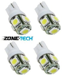 Zone Tech LED replacements for Malibu Landscape light 5 LED SMD SMT 194 T10 Wedge Base Warm White 12V DC/AC 1407WW (Pack of 4)