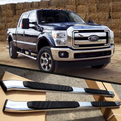 99-15 Ford F250 Crew Cab Aluminum Nerf Bars Pair Set Side Step OE Style 5″ Oval (A1023)