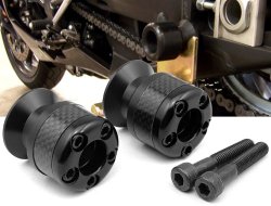 black CNC Aluminum Carbon Fiber Swing Arm Spool Sliders Protector Fit For Yamaha FZ1 FAZER 2006-2012