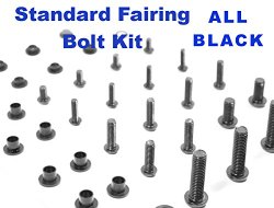 Black Standard Motorcycle Fairing Bolt Kit Yamaha YZF-R6 2003 – 2004 YZF-R6s 2006 – 2009 Body Screws, Fasteners, and Hardware