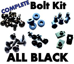 Complete Black Fairing Bolt Kit Screws Fasteners for Suzuki GSXR600 2001-2003 & GSXR750 2000-2003 & GSXR1000 2001-2002